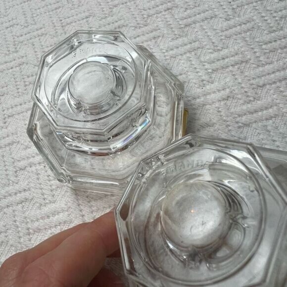 Set Of 2 Luminarc Genuine Crystal Candle Holders 1.75" tall Clear Glass Octime - Picture 5 of 11